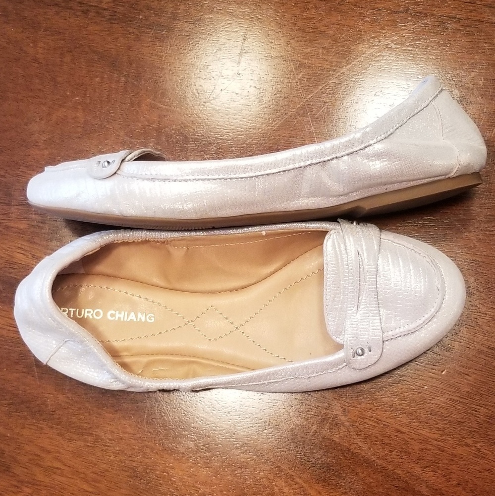 Arturo Chiang Silver Loafers